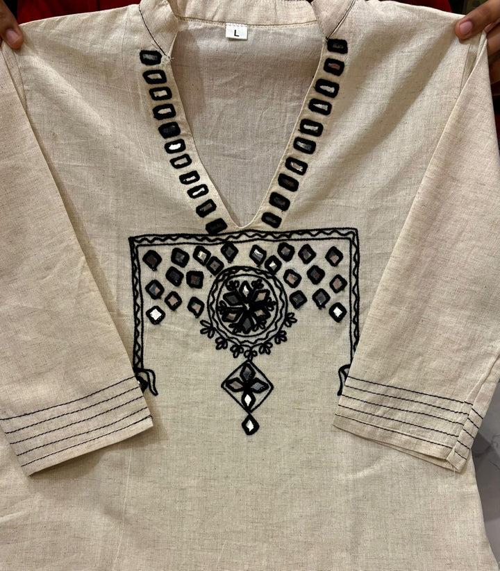 Snowflake Charm Cotton Kurti Set