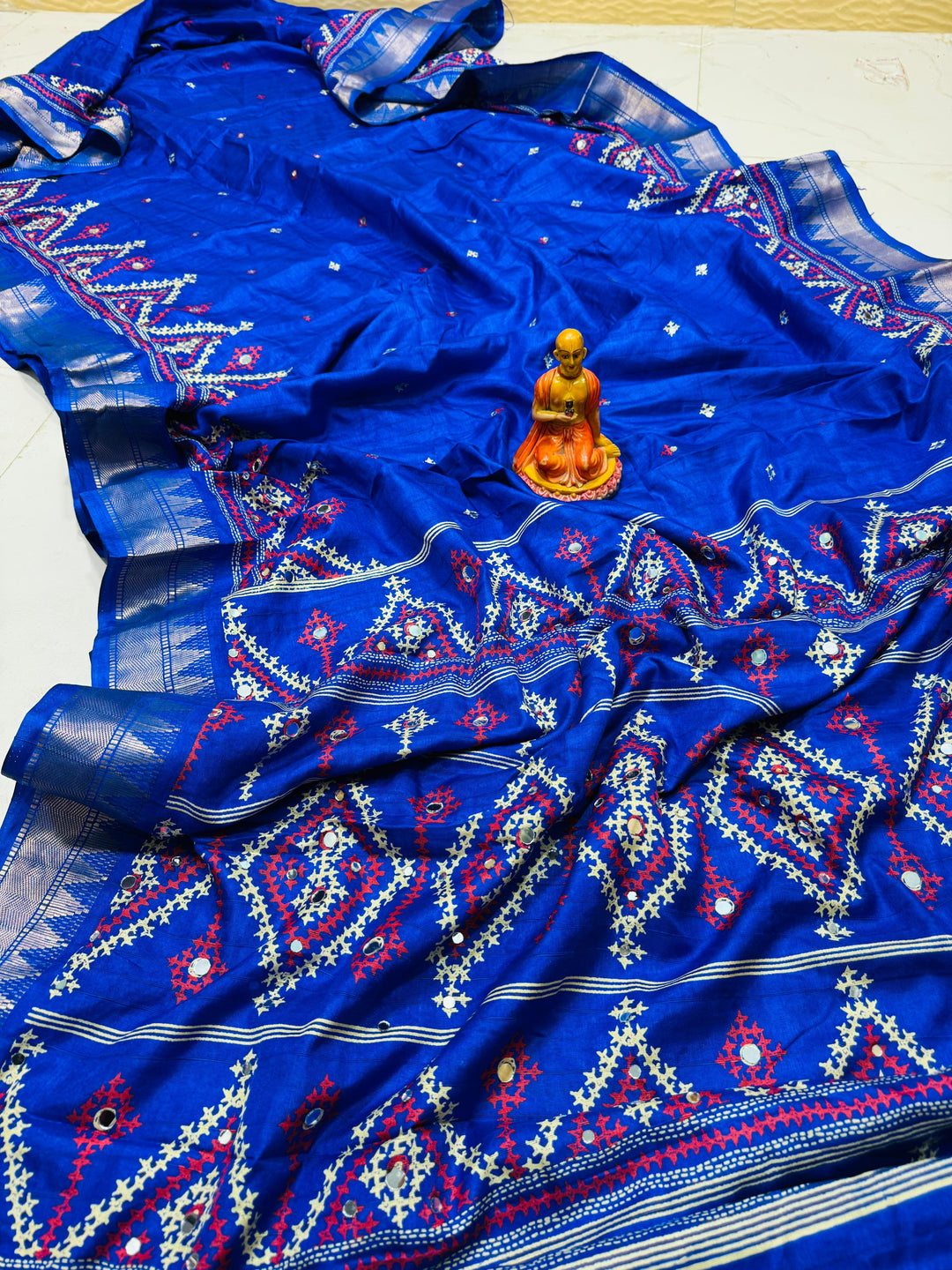 Neelkantha Heritage Semi Matka Silk Gujarati Print Saree
