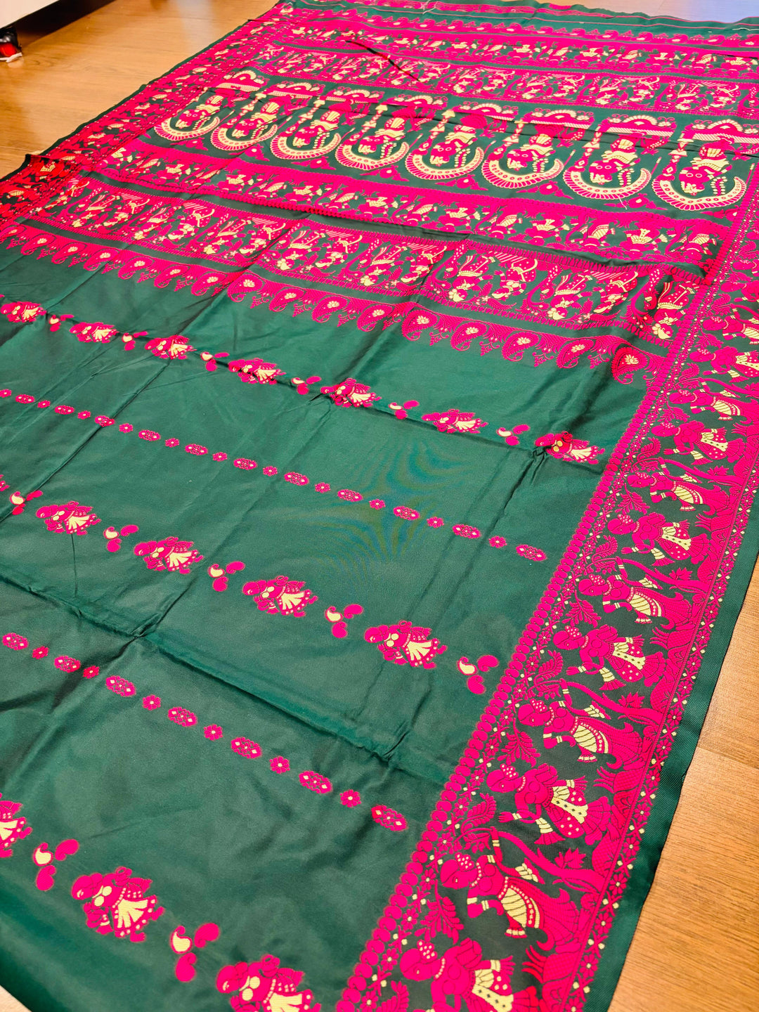 Rajnartaki Motif Baluchori Semi Silk Saree