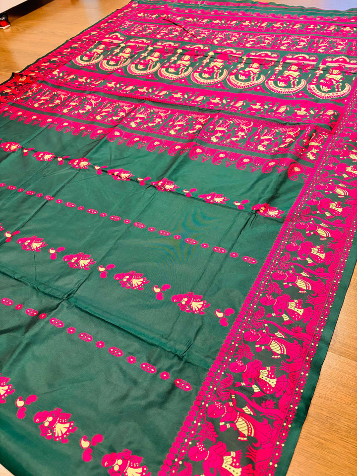 Rajnartaki Motif Baluchori Semi Silk Saree
