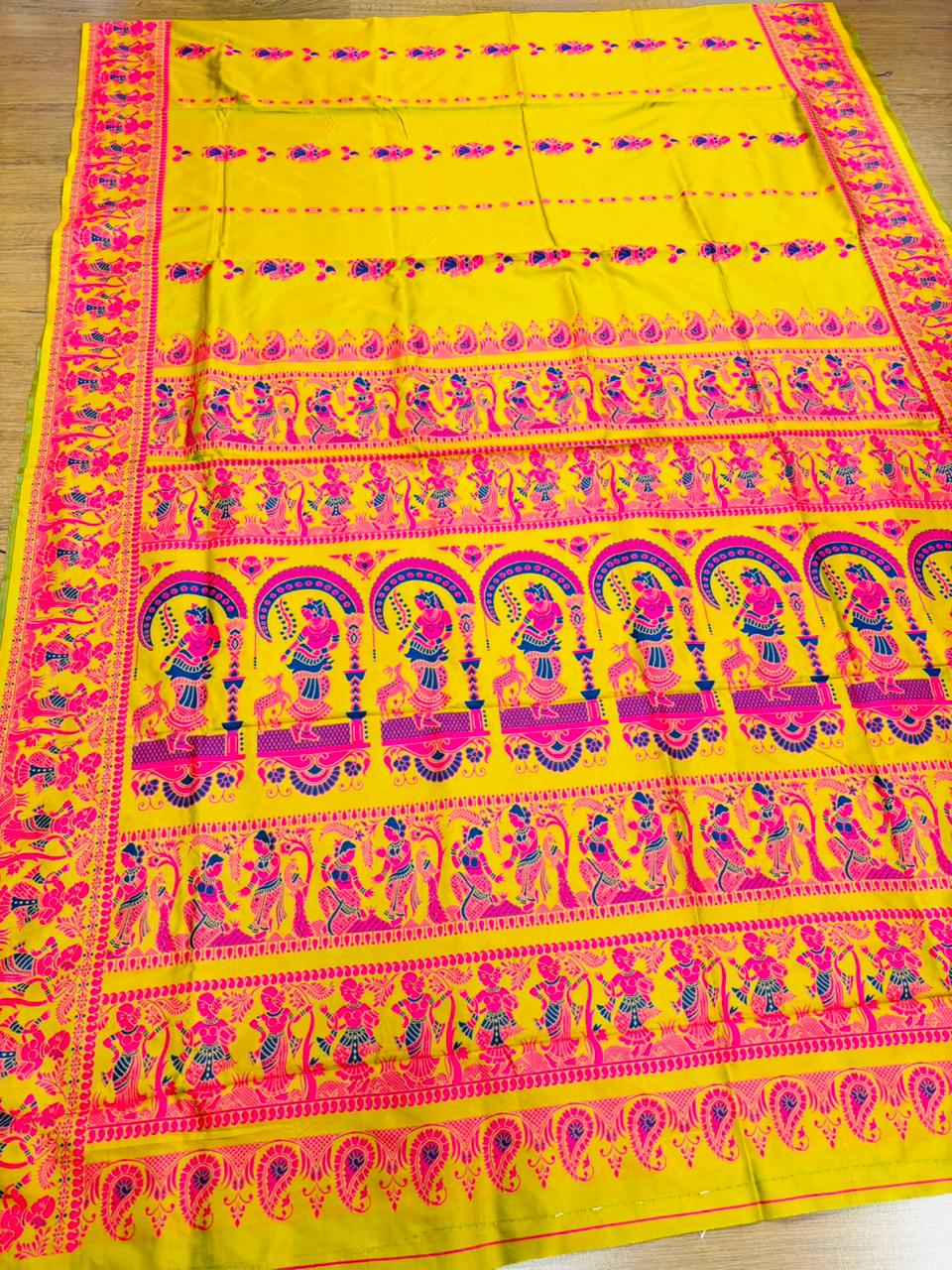 Rajnartaki Motif Baluchori Semi Silk Saree