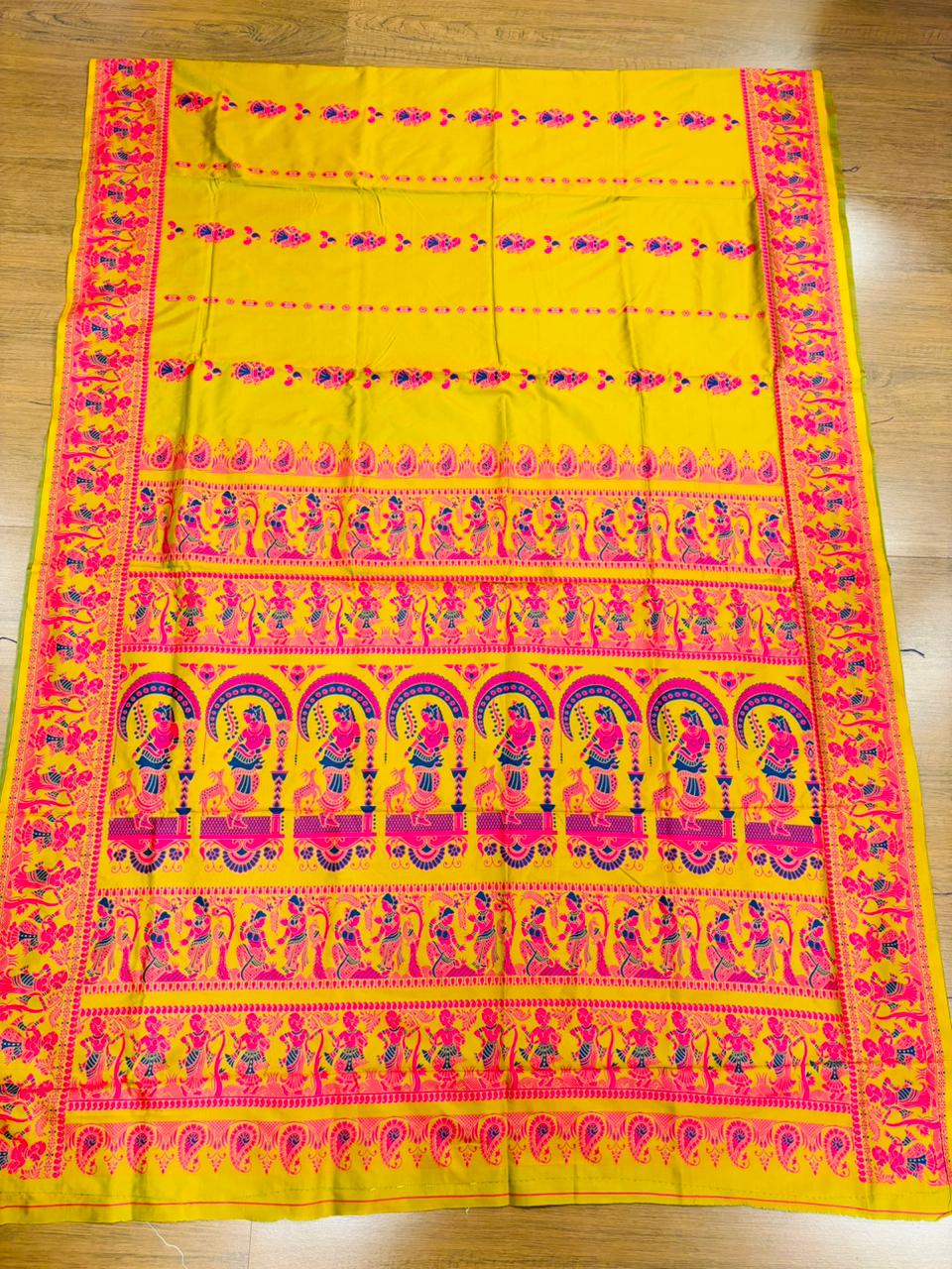 Rajnartaki Motif Baluchori Semi Silk Saree