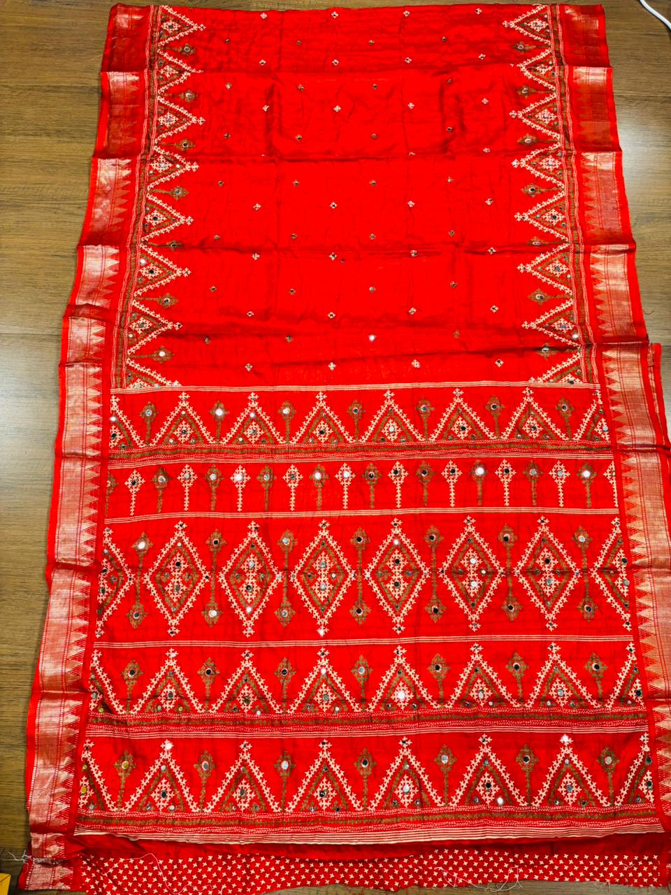 Neelkantha Heritage Semi Matka Silk Gujarati Print Saree