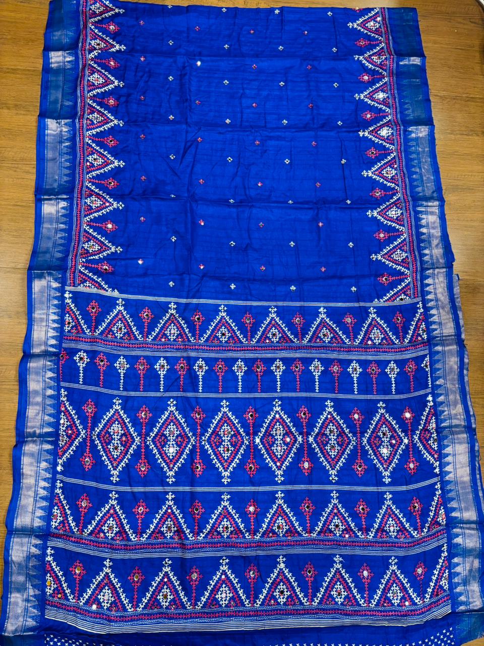 Neelkantha Heritage Semi Matka Silk Gujarati Print Saree