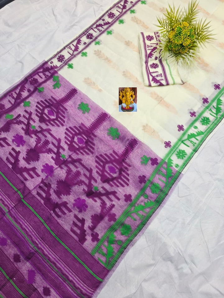 Oitijjho Sutra Ganga Jamuna Dhakai Jamdani Saree