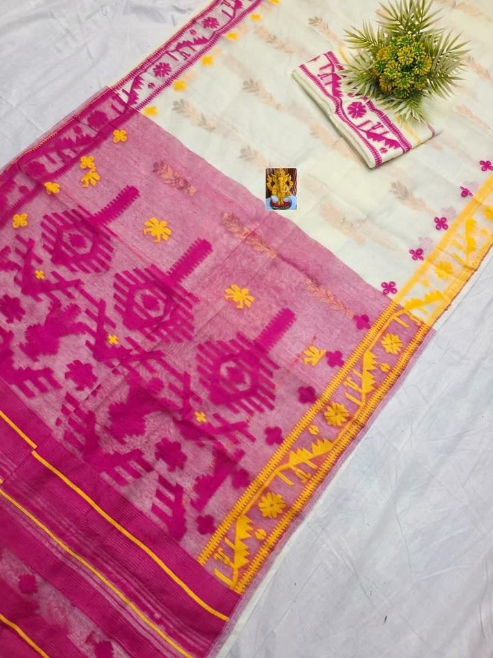Oitijjho Sutra Ganga Jamuna Dhakai Jamdani Saree