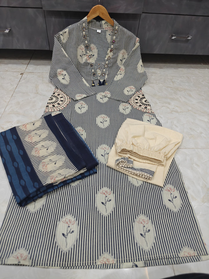Mermaid Mood Cotton Kurti Set