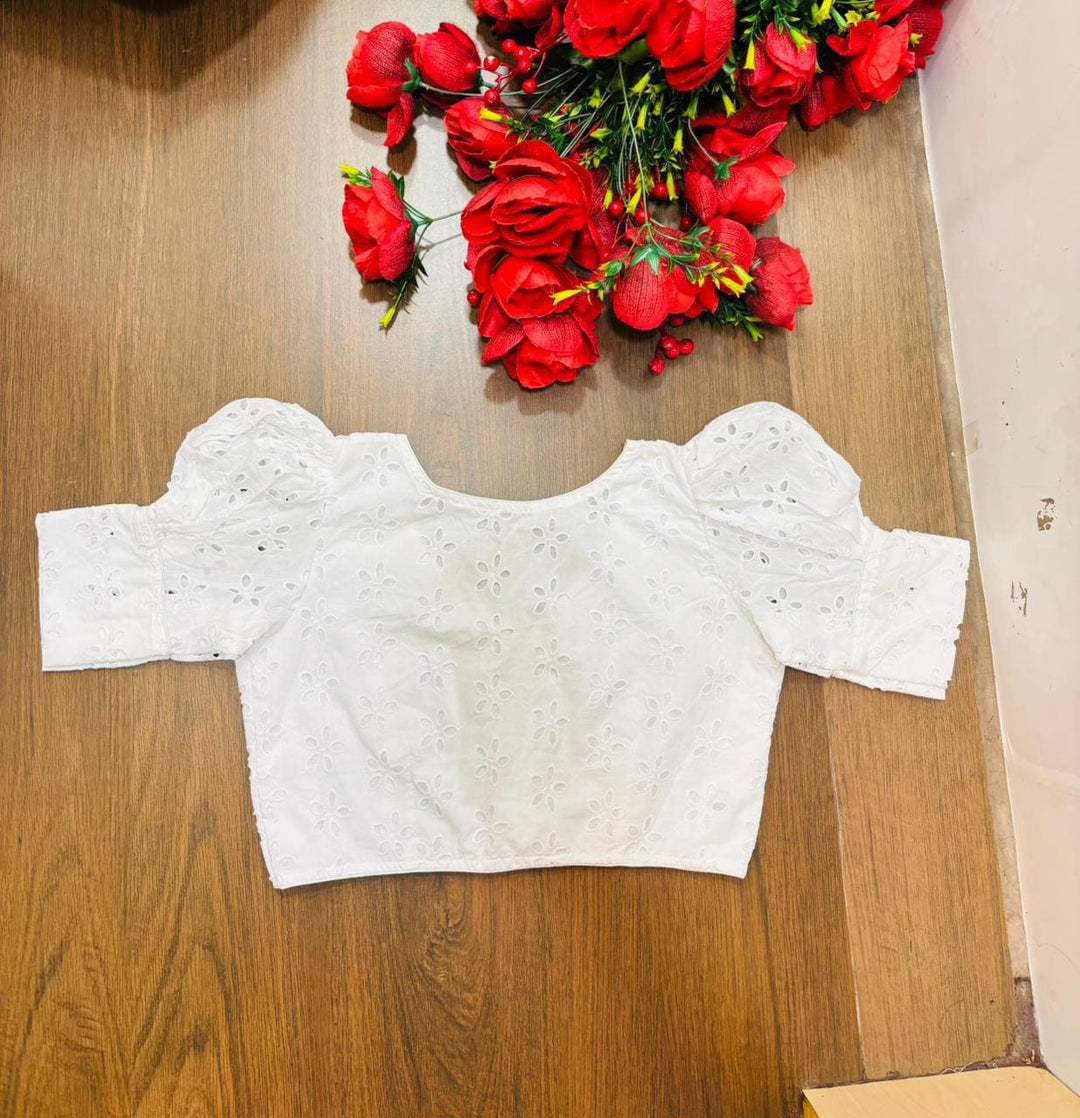 Puff of Plumeria Hakoba Designer Blouse