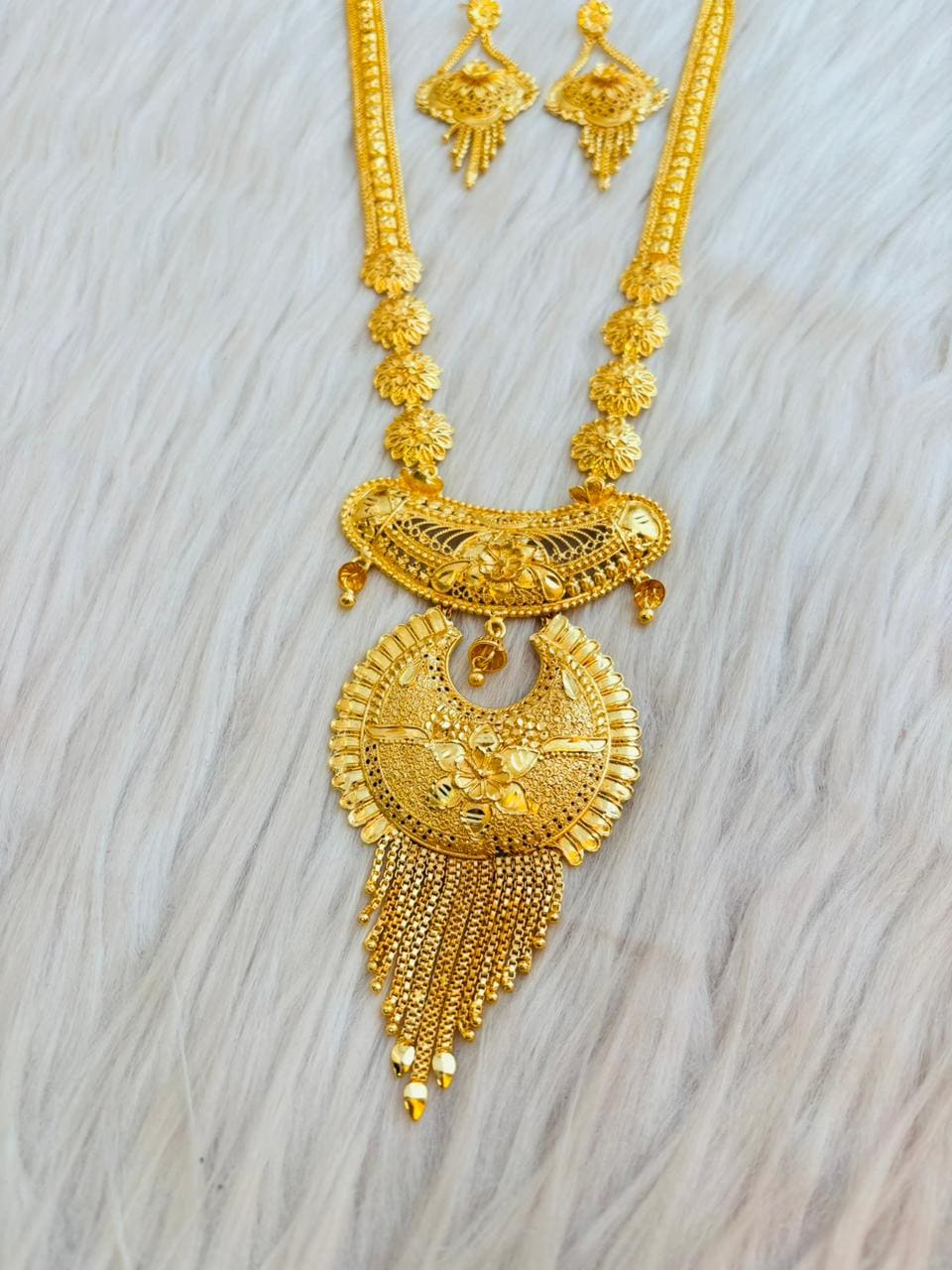 Golden Whisper-Necklace & Earring Set
