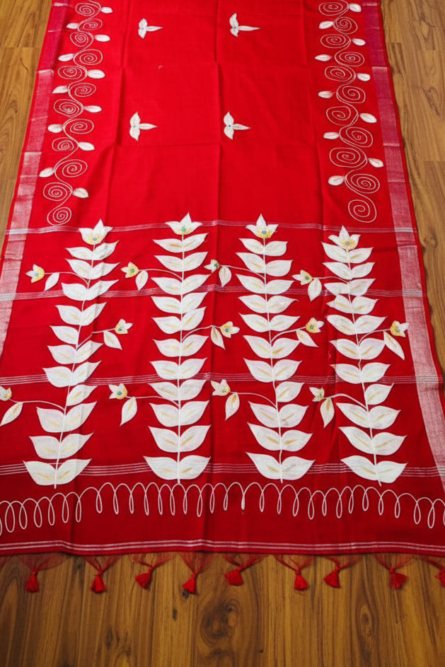 Mudrika Weave Hand Painted Cotton Saree