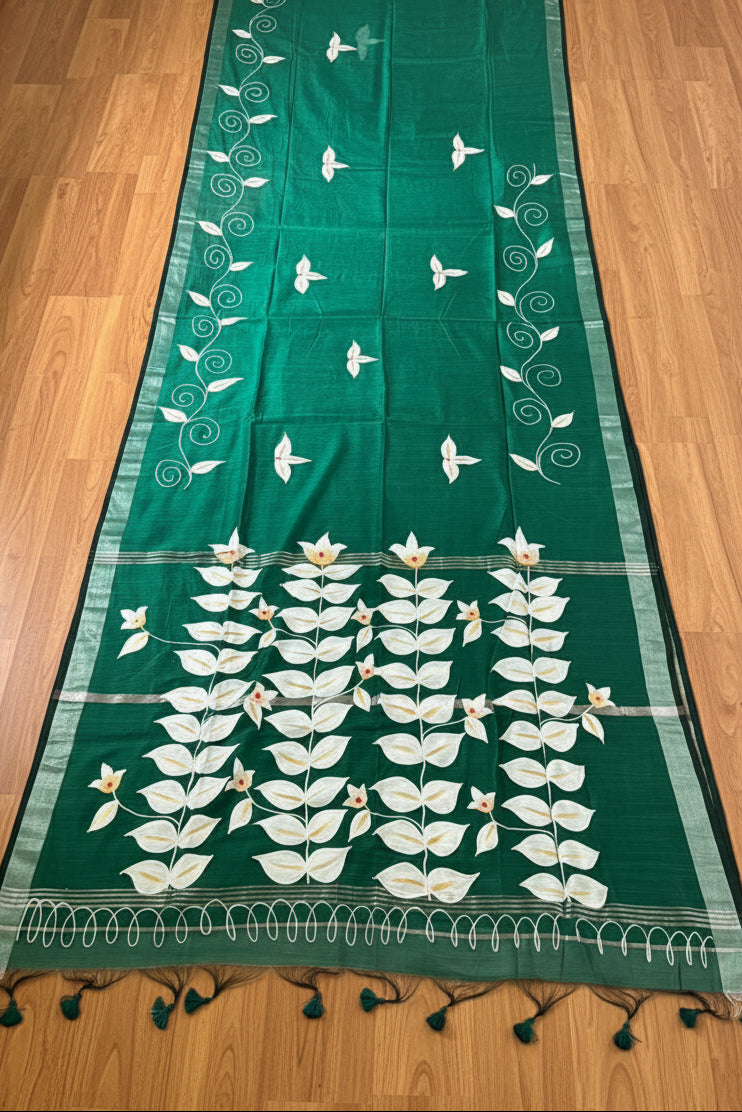 Mudrika Weave Hand Painted Cotton Saree