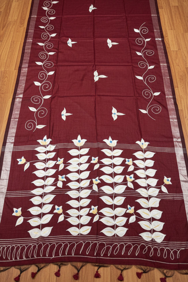 Mudrika Weave Hand Painted Cotton Saree