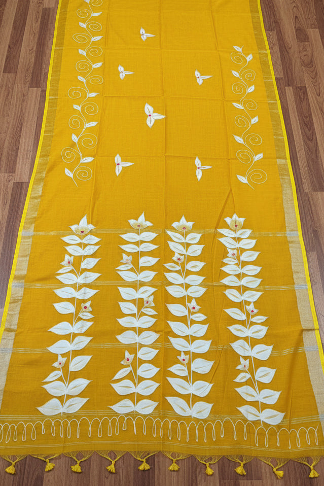 Mudrika Weave Hand Painted Cotton Saree