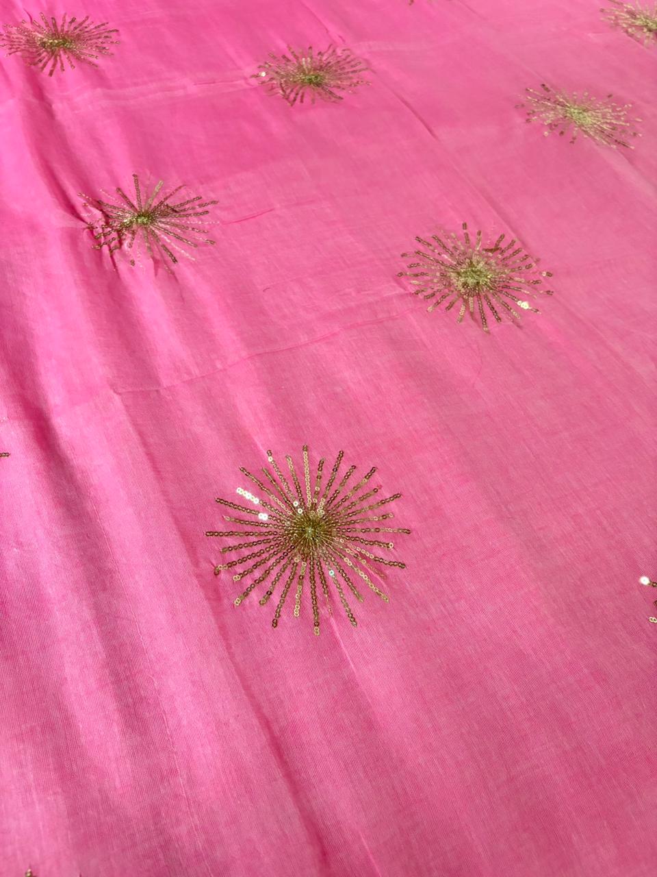 Stole My Heart Sequins Work Mul Cotton Saree