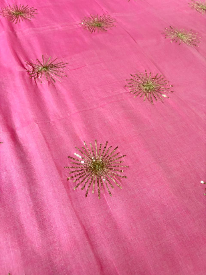 Stole My Heart Sequins Work Mul Cotton Saree
