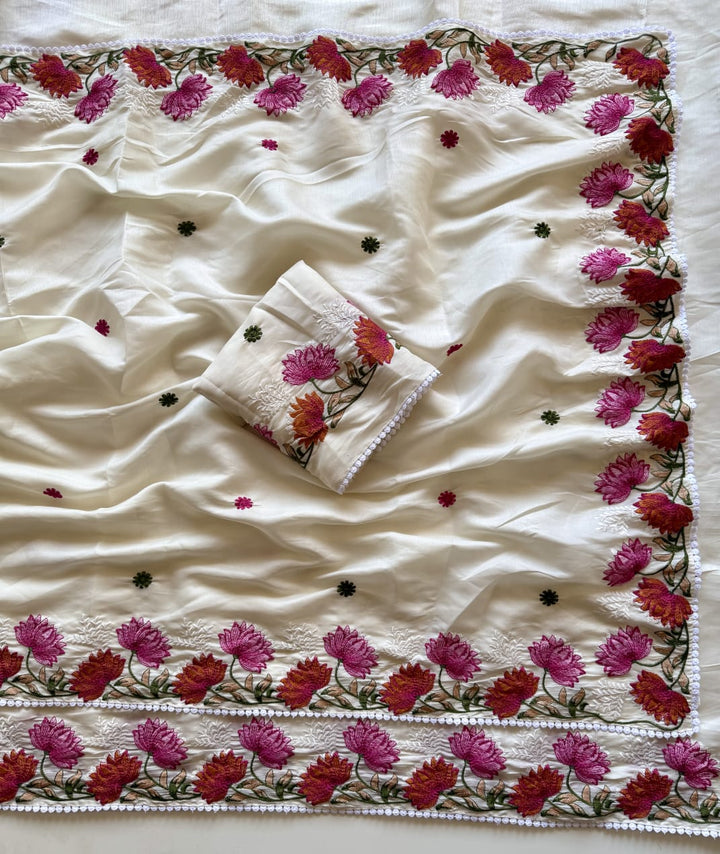 Beloved Lotus Tussar Silk Saree