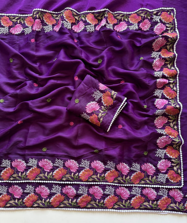 Beloved Lotus Tussar Silk Saree