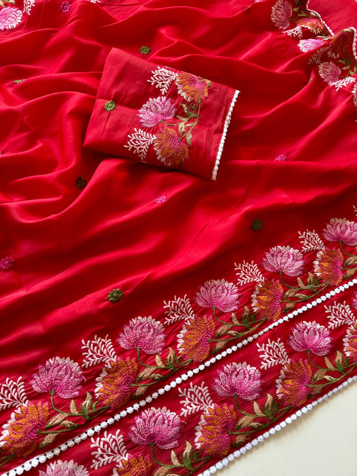 Beloved Lotus Tussar Silk Saree