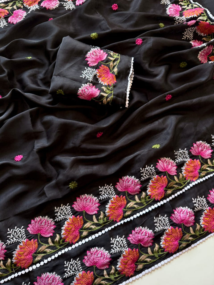 Beloved Lotus Tussar Silk Saree