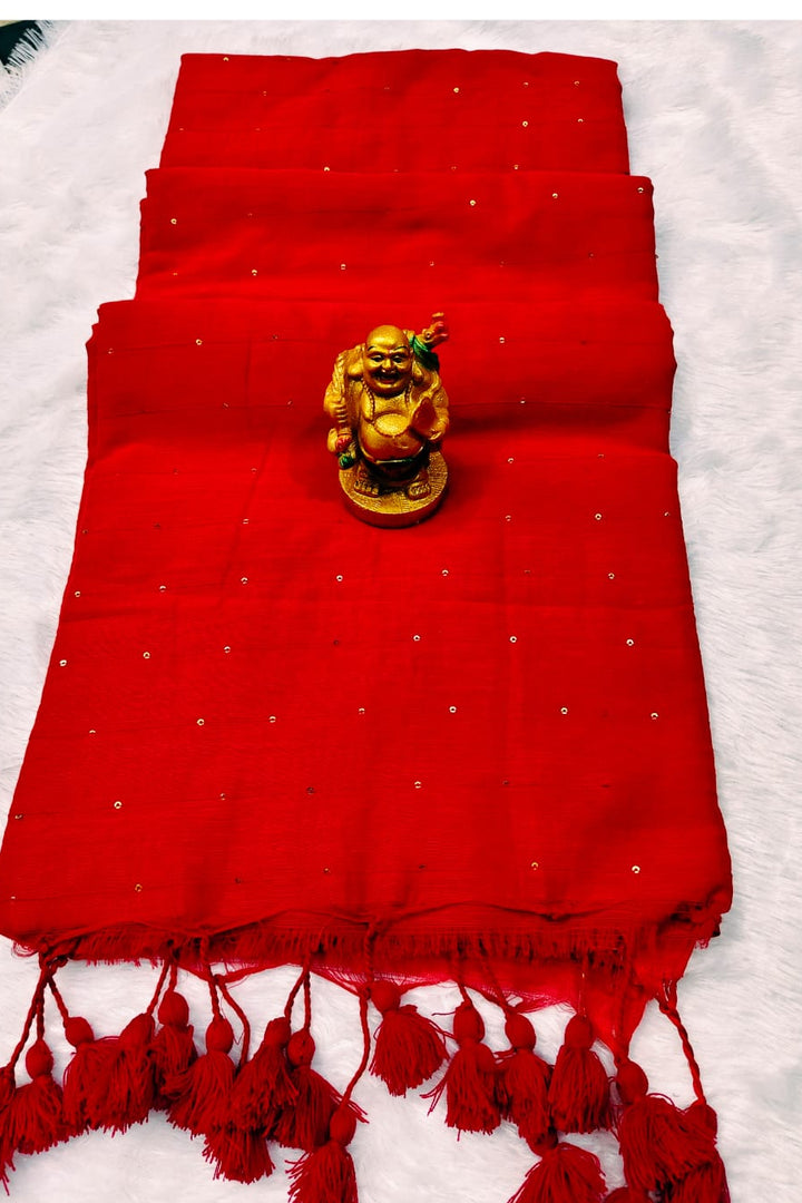 Kumkum Kavya  Khadi Cotton Sequence Saree