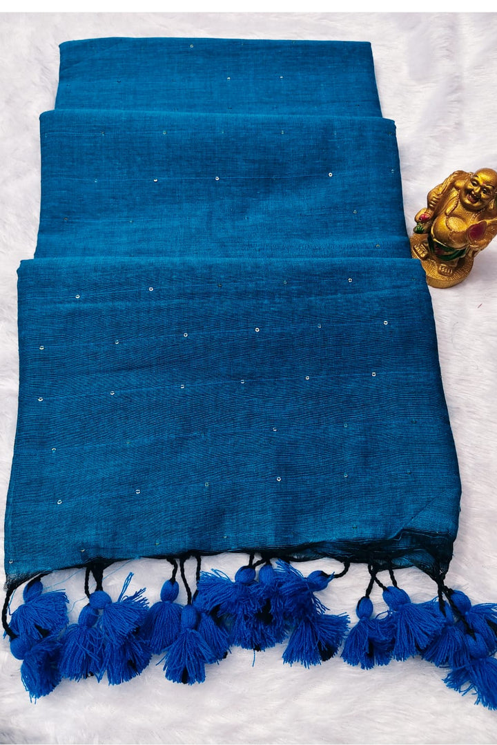 Kumkum Kavya  Khadi Cotton Sequence Saree