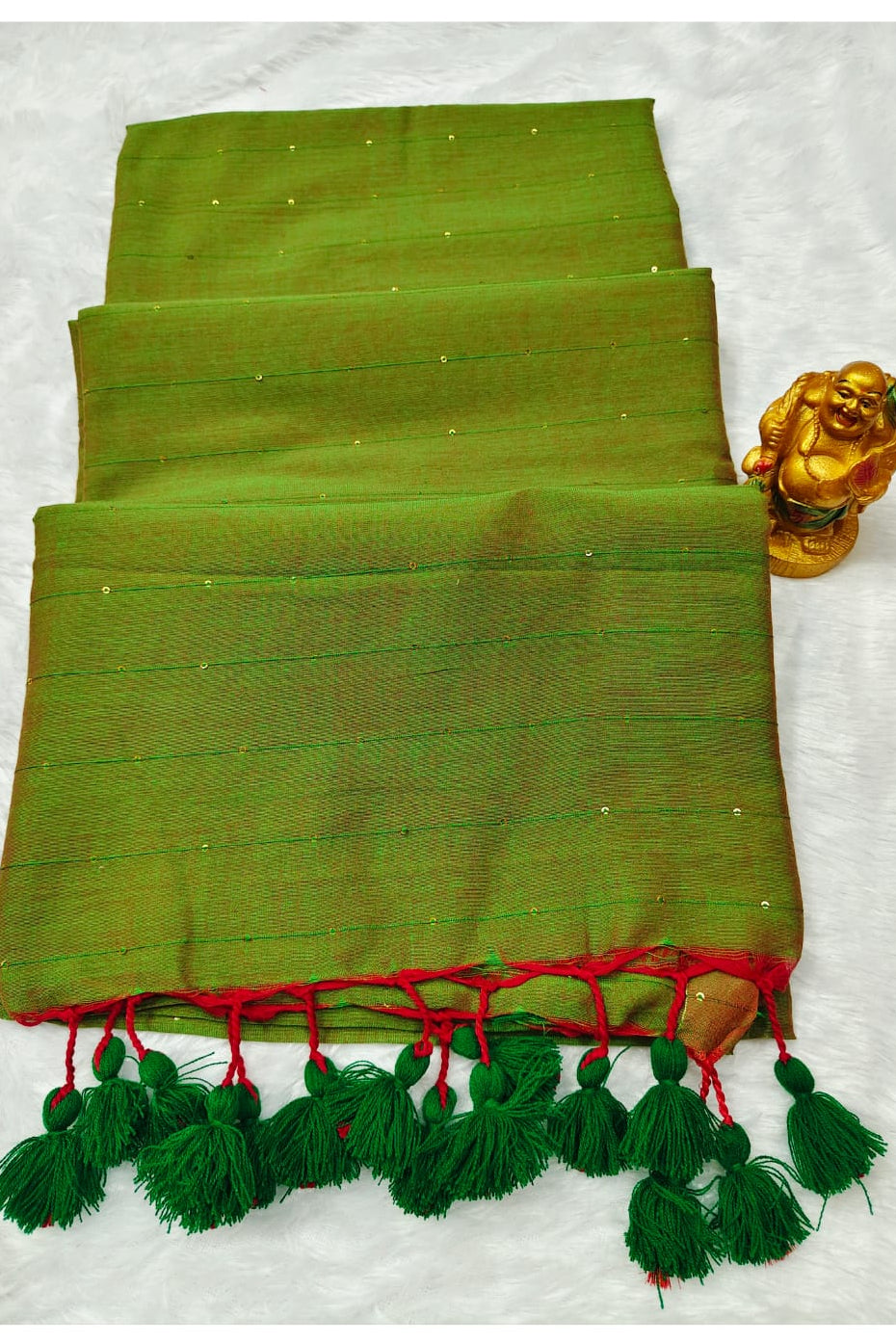 Kumkum Kavya  Khadi Cotton Sequence Saree