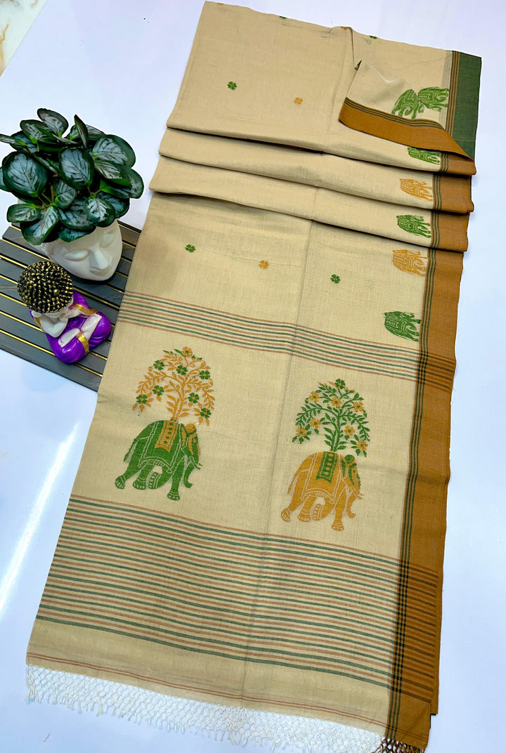 Rangrez Gajini khadi Jamdani Saree