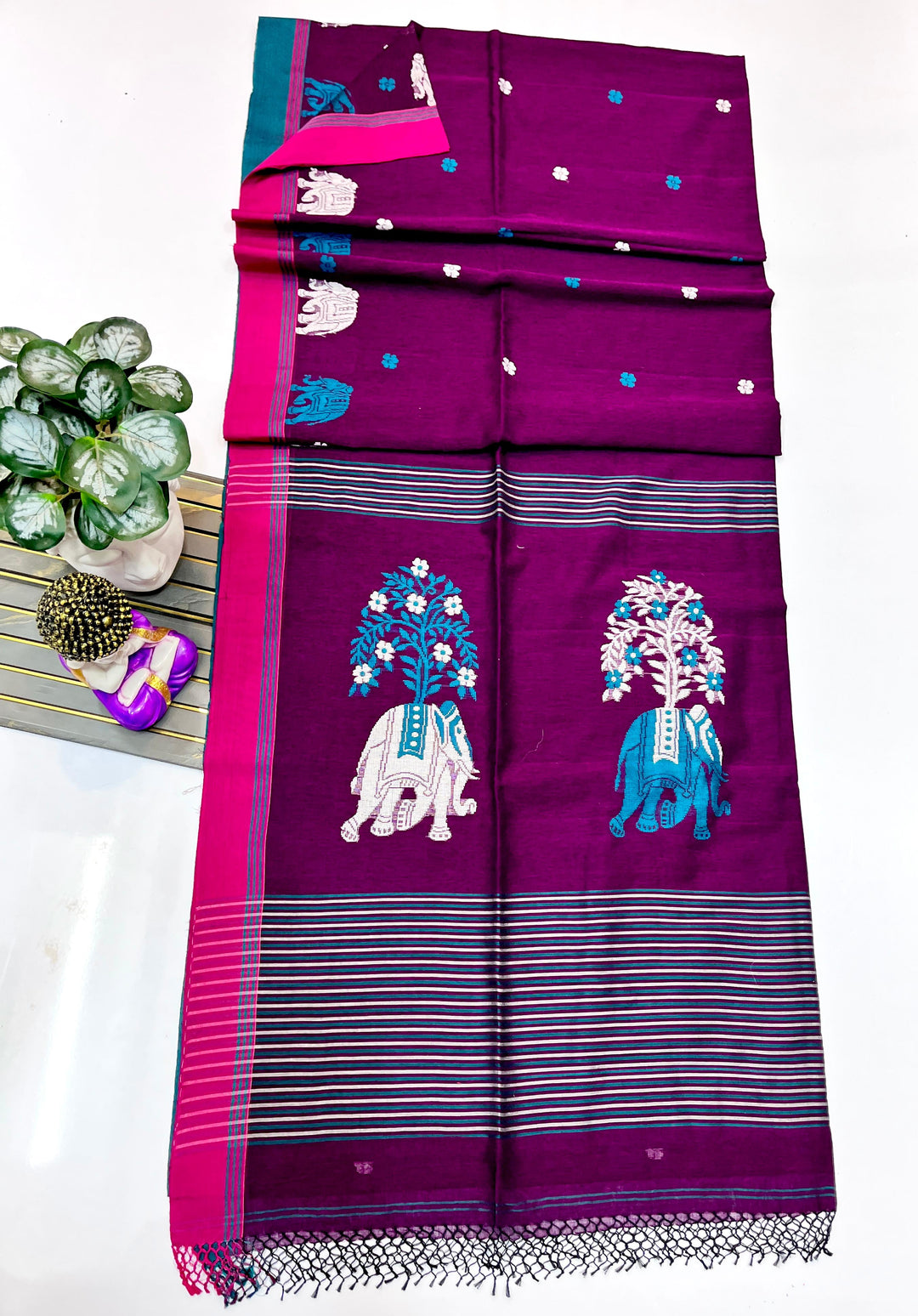 Rangrez Gajini khadi Jamdani Saree