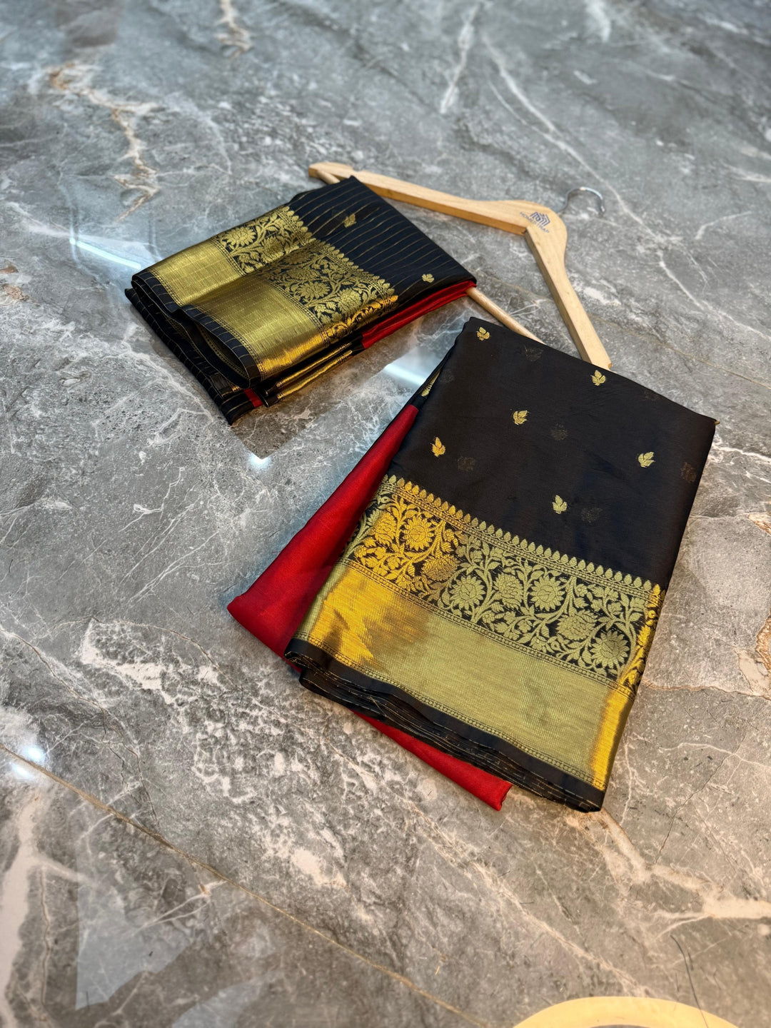 Royal Vermilion Designer Katan Silk Saree