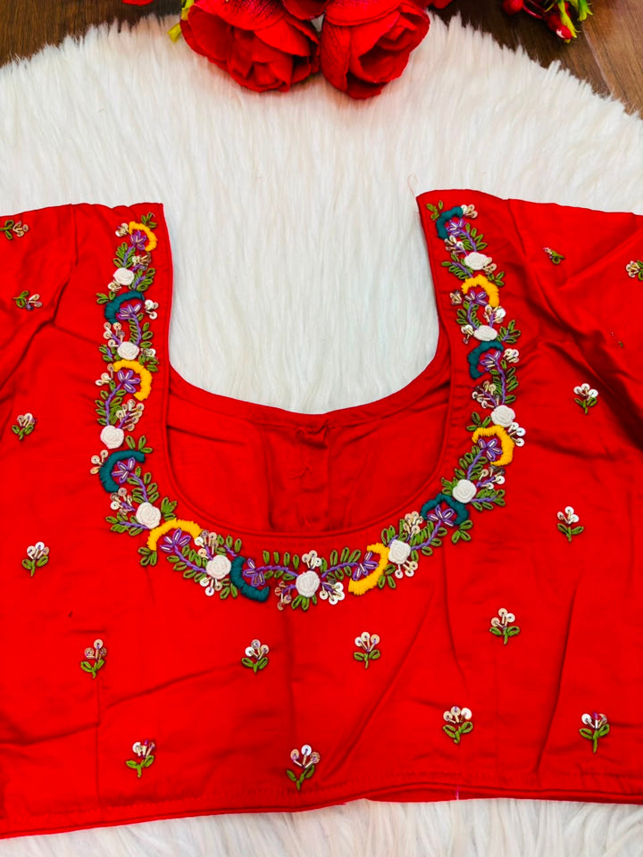 Kumkum Blossom Handwork Blouse