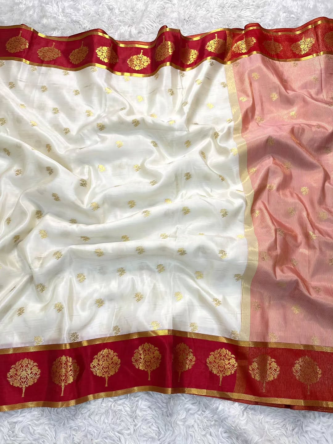 Fresh Realm Satin Silk Banarasi Saree