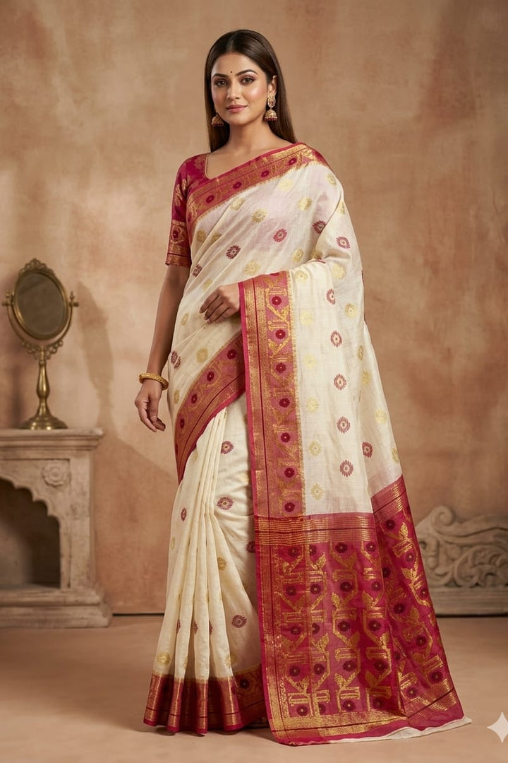 Suvarna Shobha Bengal Jamdani Saree