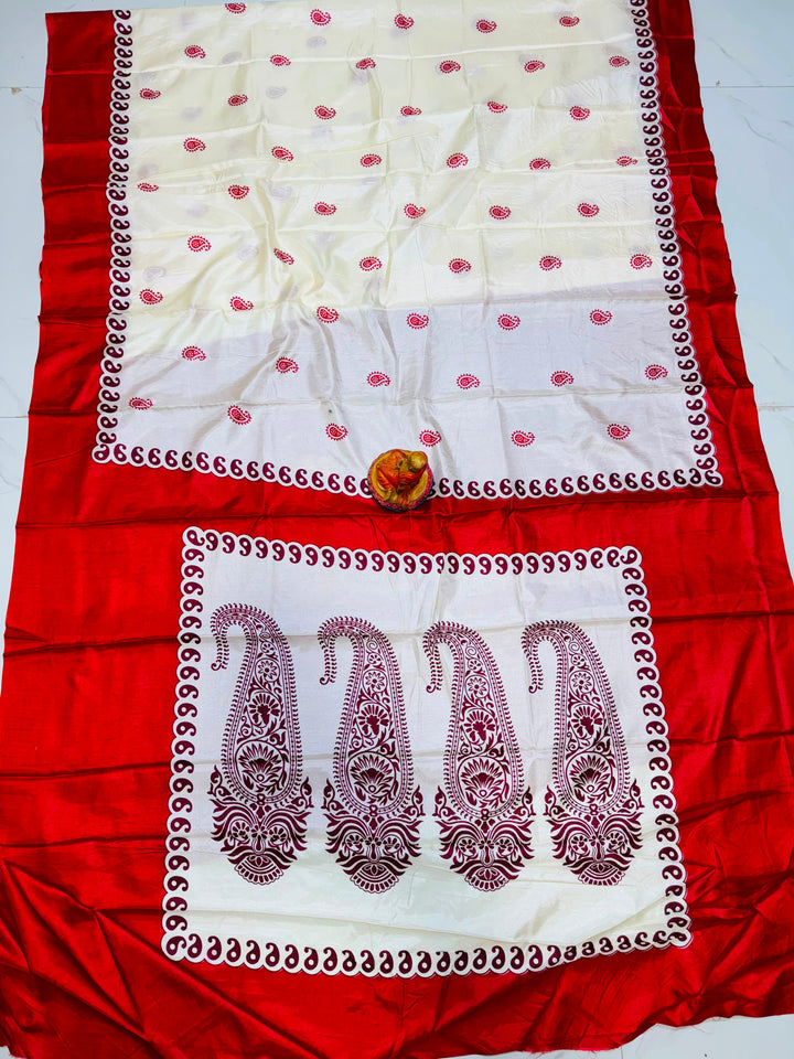 Ranga Shubhra Traditional Semi Tussar Silk Saree