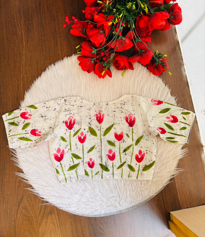 Tulip Charm Batik Blouse