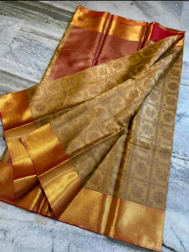 Rajkanak Banarasi Semi Katan Silk saree