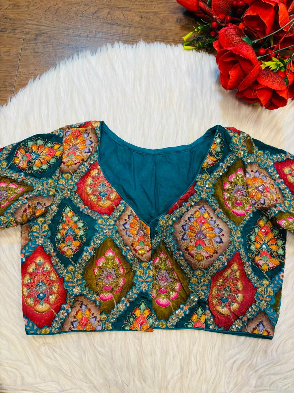 Dreams Become Design – Designer Zari & Sequins Crepe Blouse