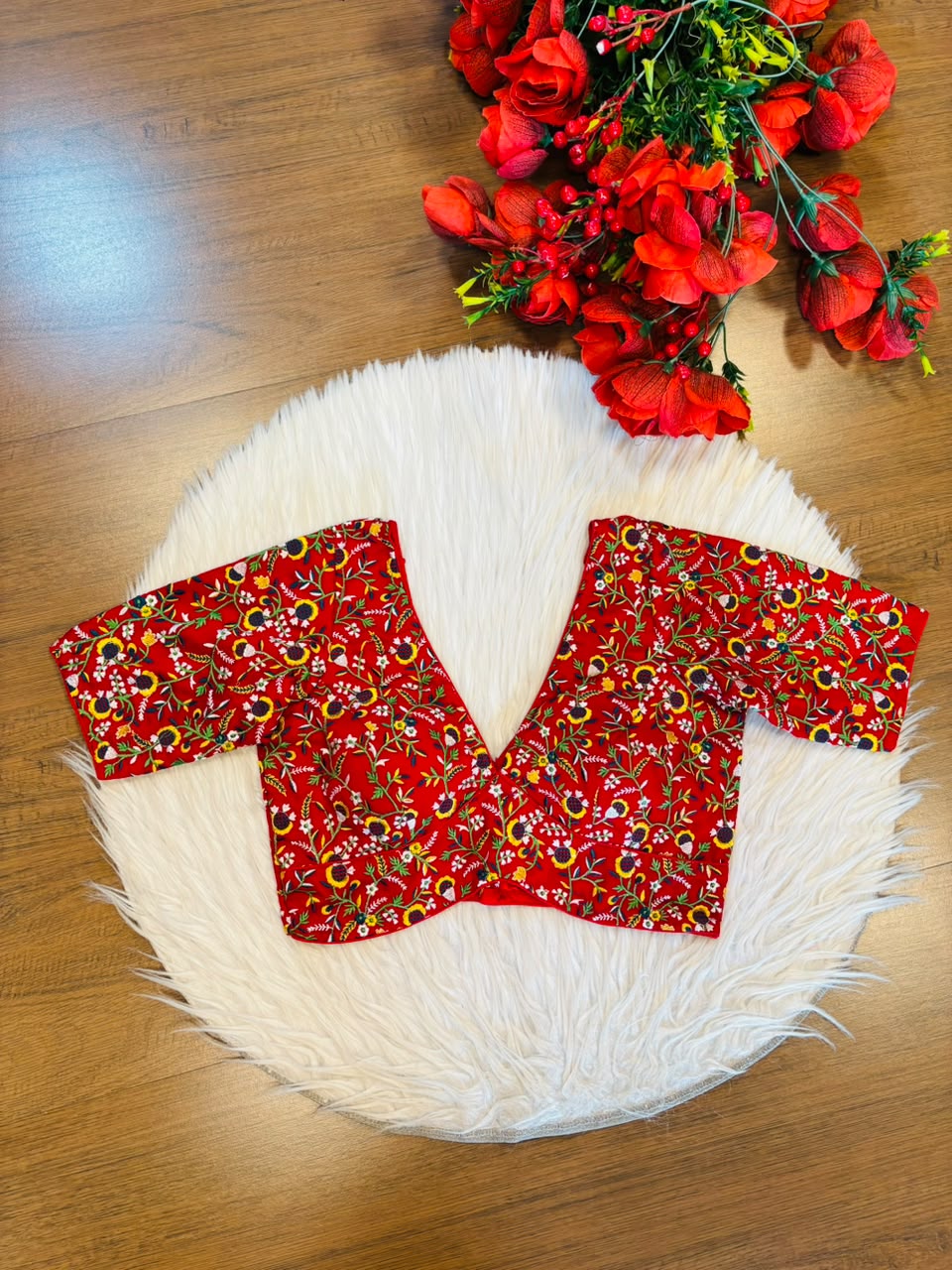 Vine Of Flower Embroidery - Designer Blouse