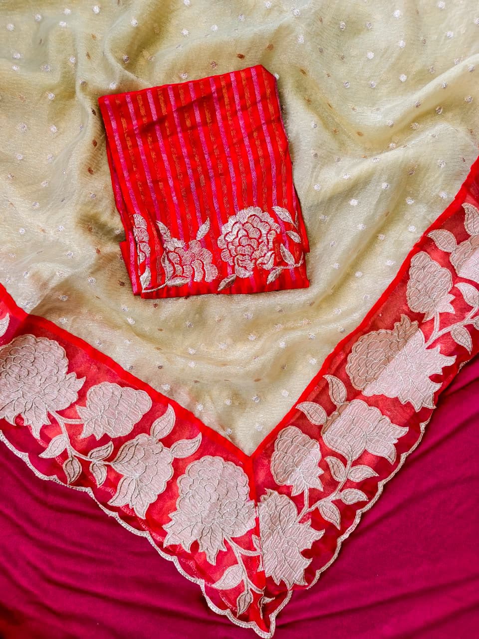 Soft Sand Gold Tissue Silk Saree