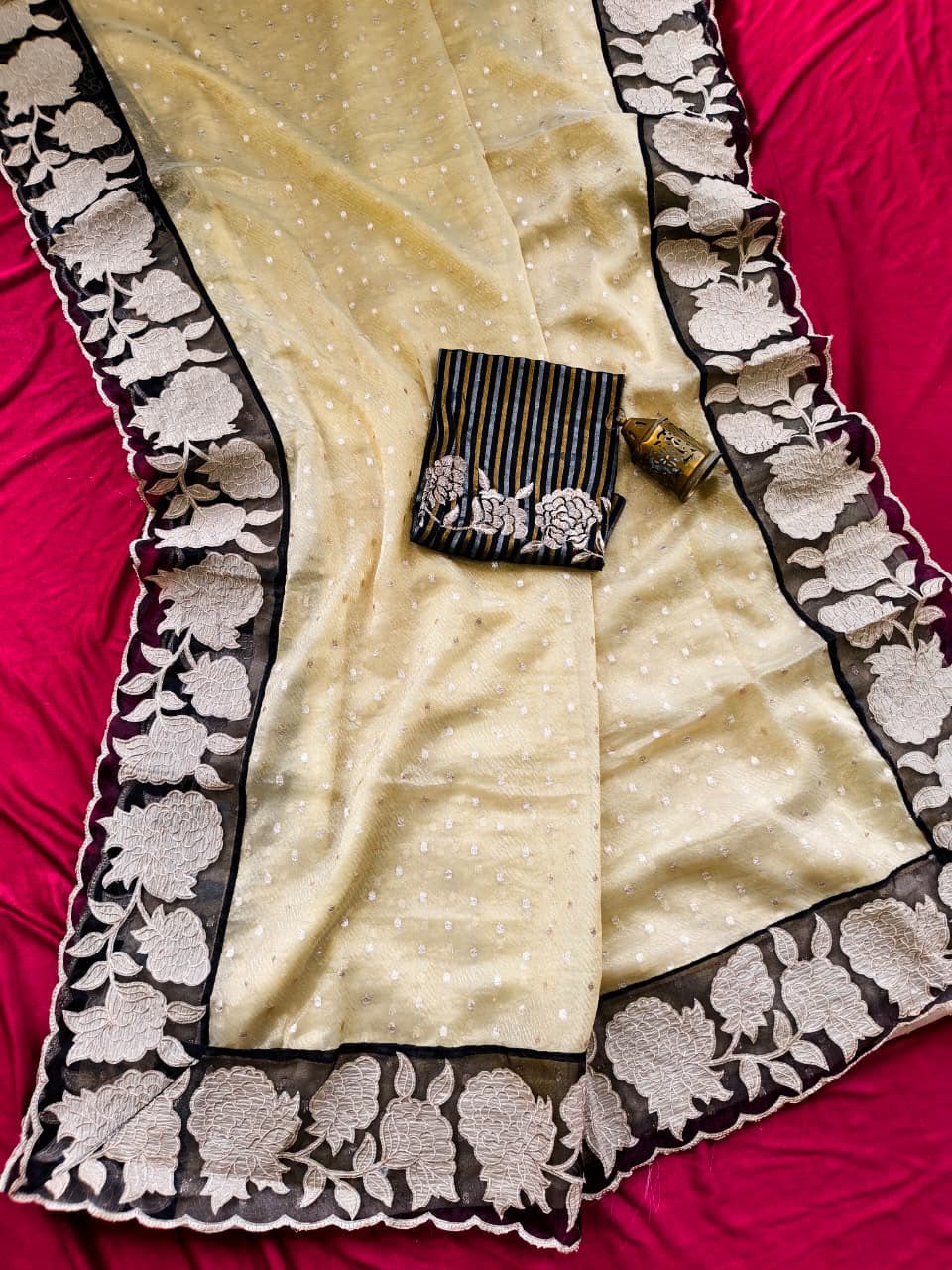 Soft Sand Gold Tissue Silk Saree