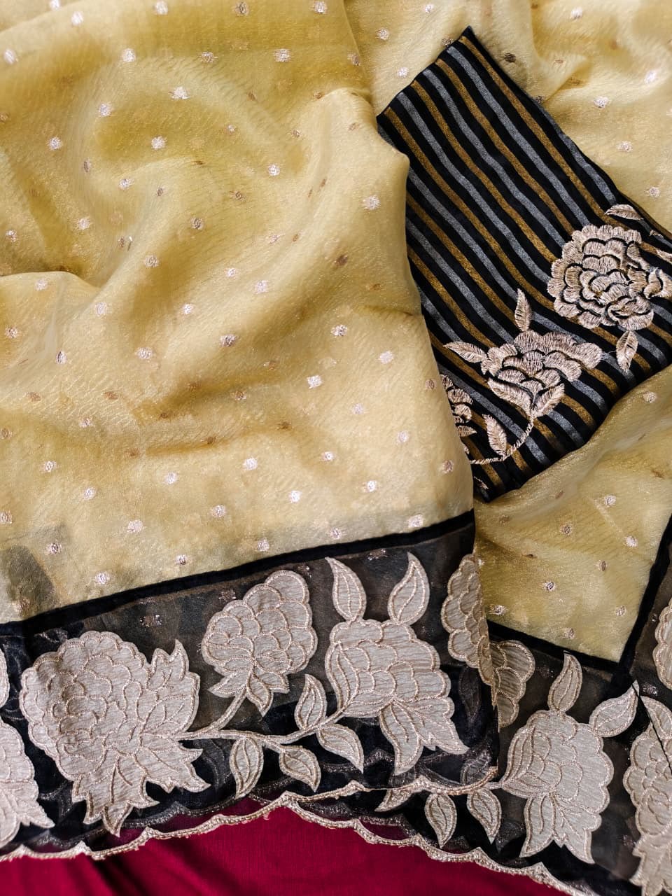 Soft Sand Gold Tissue Silk Saree