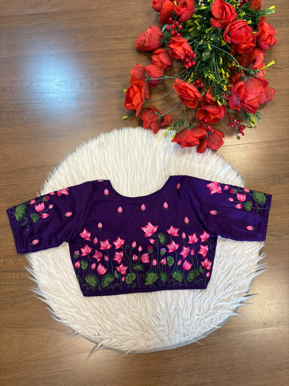 Lotus Majesty Vichitra Silk Blouse
