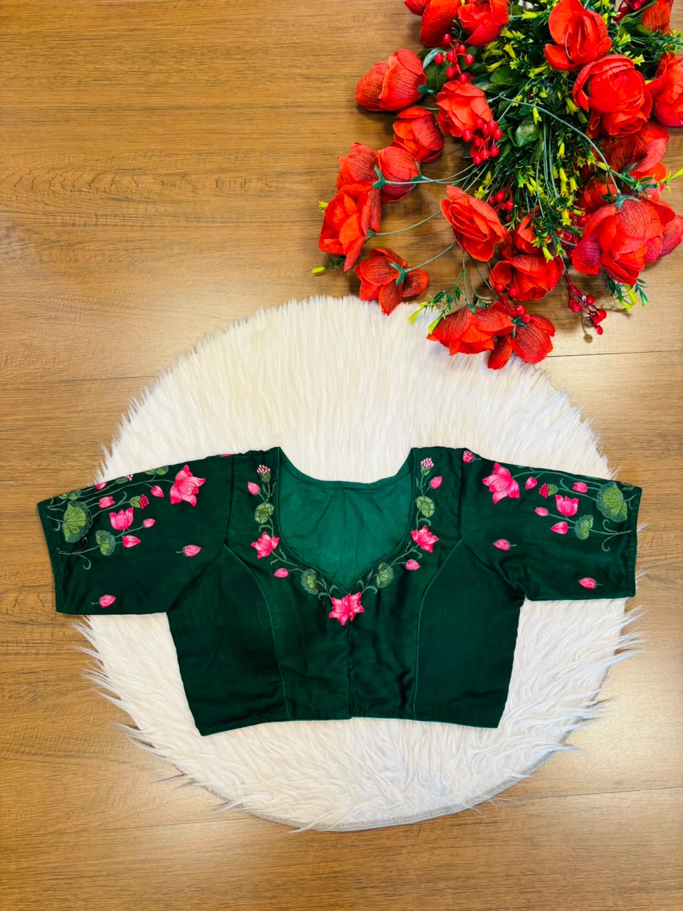 Lotus Majesty Vichitra Silk Blouse