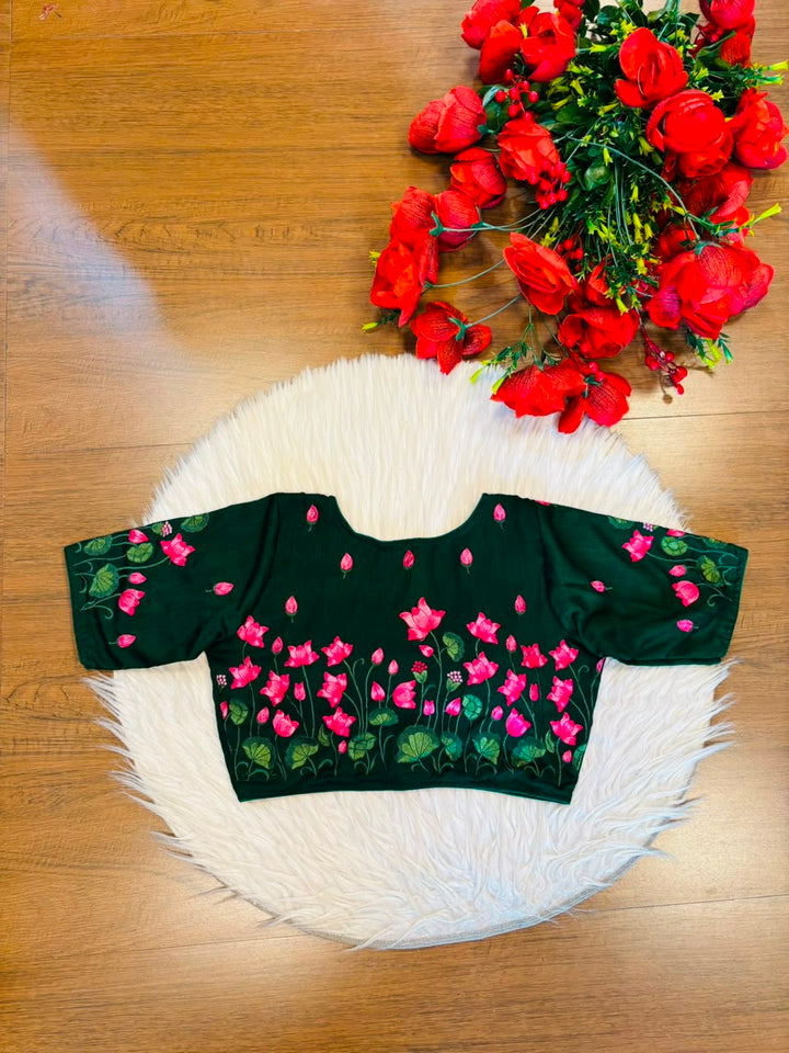 Lotus Majesty Vichitra Silk Blouse