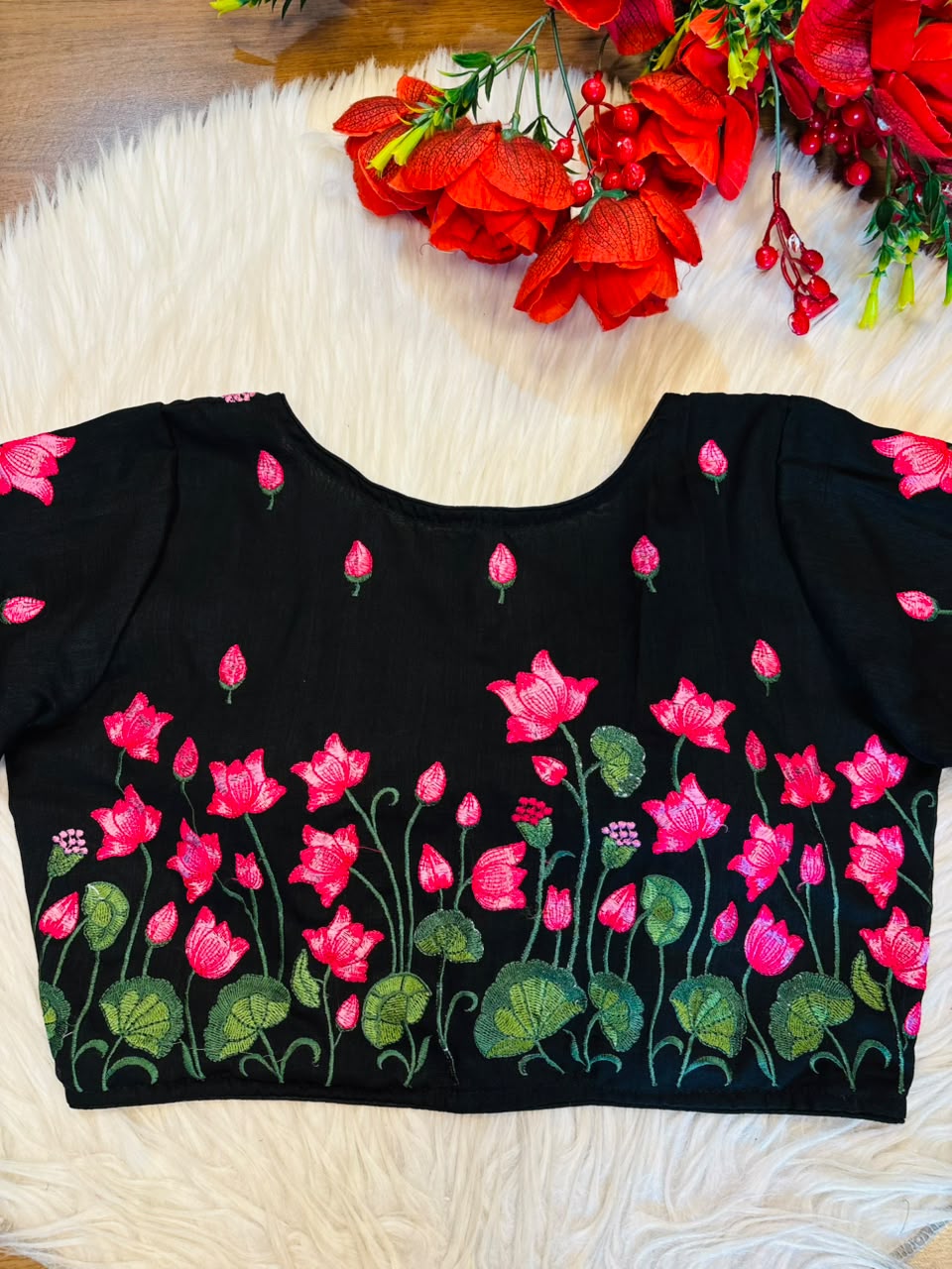 Lotus Majesty Vichitra Silk Blouse