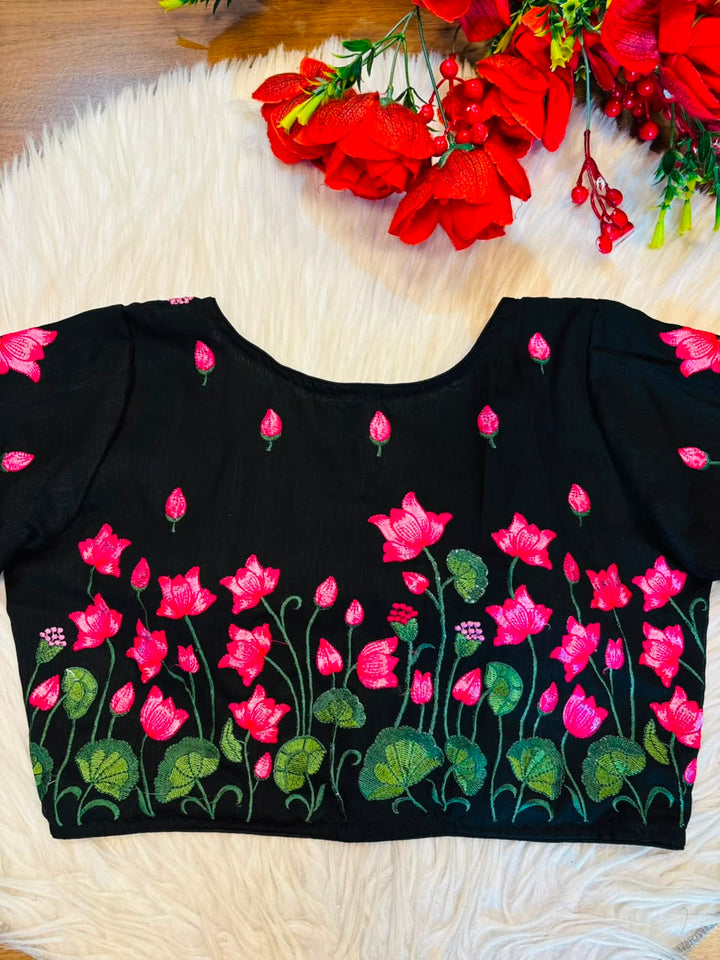 Lotus Majesty Vichitra Silk Blouse