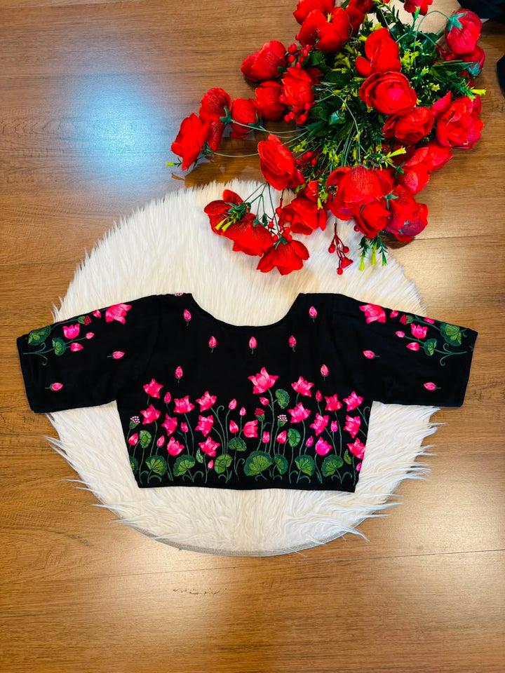 Lotus Majesty Vichitra Silk Blouse