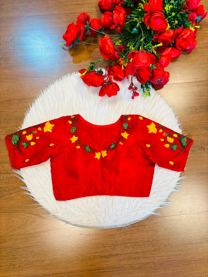 Lotus Majesty Vichitra Silk Blouse
