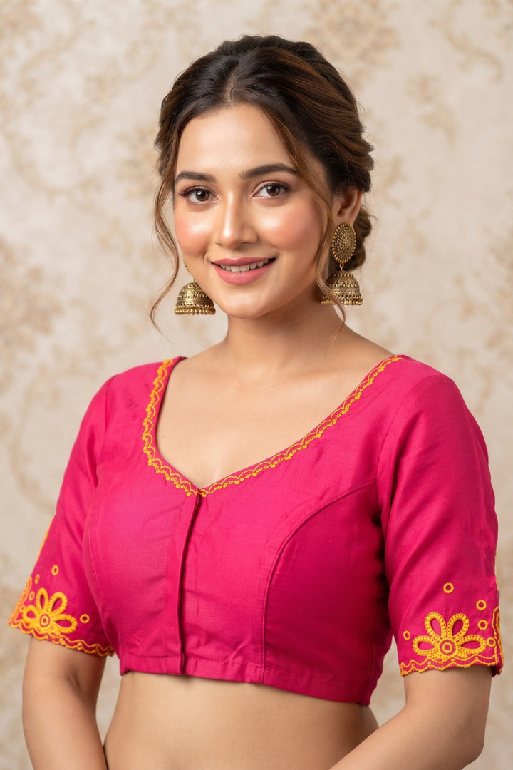 A Crown of Petals Cotton Embroidered Blouse