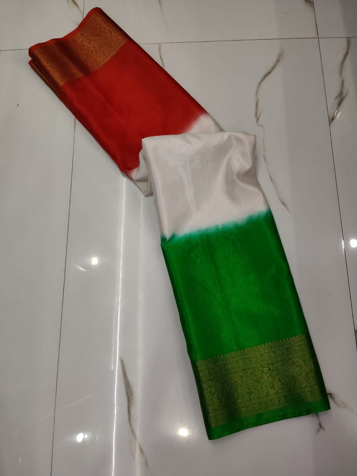 Swarna Tiranga Banarasi Warm Soft Silk Saree
