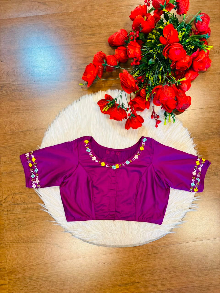 Wildflower Wreath Handstitched Designer Blouse